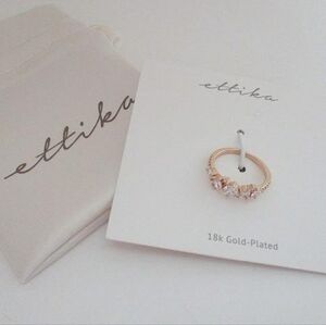 Ettika 18K Gold-Plated Crystal Band Ring, Size 7, NWT